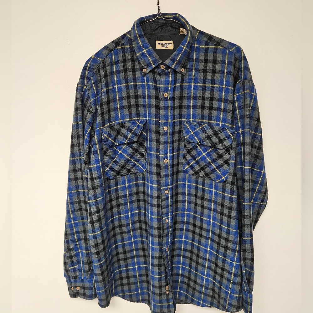 Blue and Black Checkered Men's Shirt